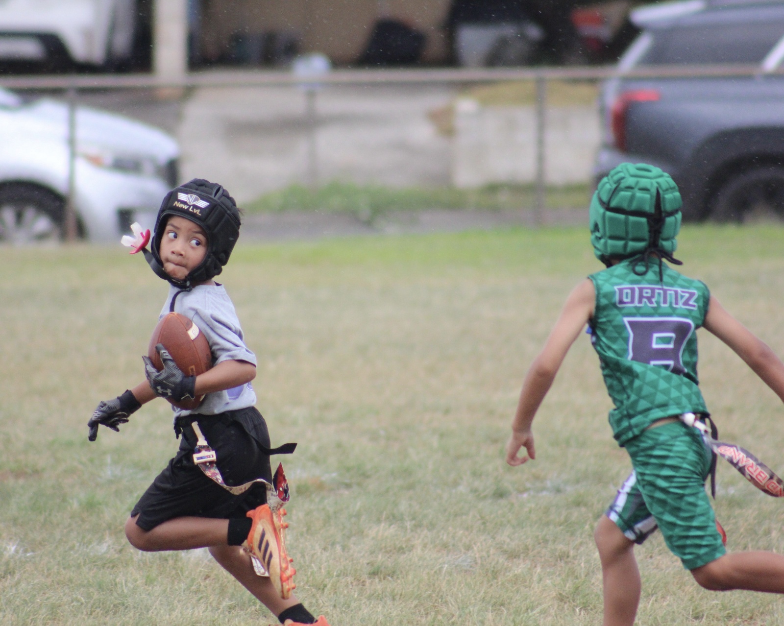 Pearl City Junior Chargers flag football game action